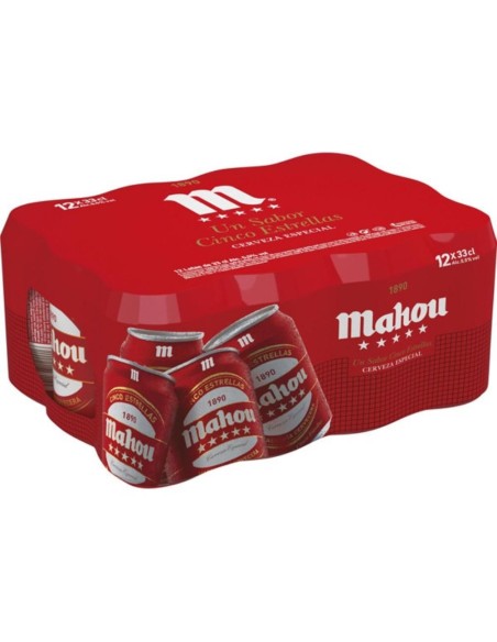 CERVEZA MAHOU 5 ESTRELLAS BOTE 33 CC