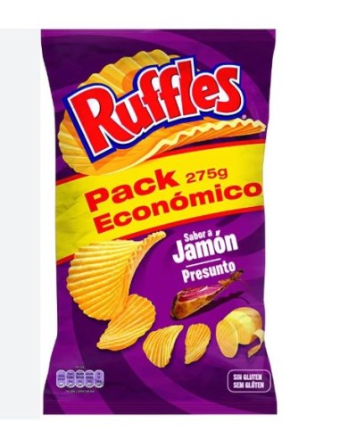 PATATAS A SABOR JAMON,RUFFLES 200G