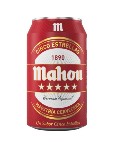 CERVEZA MAHOU 5 ESTRELLAS BOTE 33 CC