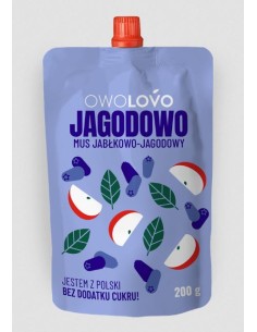 PURÉ DE FRUTAS DE MANZANA Y ARÁNDANO,OWOLOVO  200G