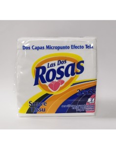 SERVIETA BLANCA , DOS ROSA 2C ,33X33