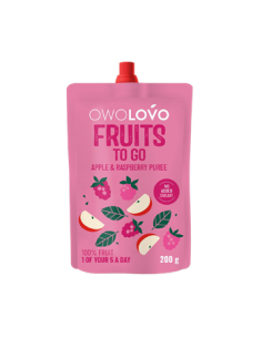  PURÉ DE FRUTAS DE MANZANA Y FRAMBUESA  ,OWOLOVO200G 