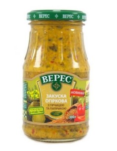 SALSA ZAKUSKA PEPINILLOS CON MOSTAZA Y PIMIENTA VERES 300G