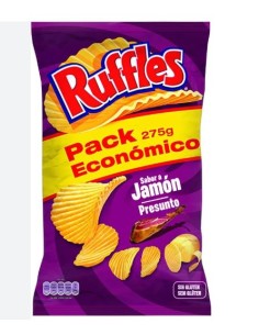 PATATAS A SABOR JAMON,RUFFLES 200G