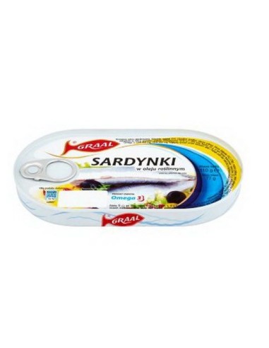 SARDINAS EN ACEITE VEGETAL,GRAAL 110G