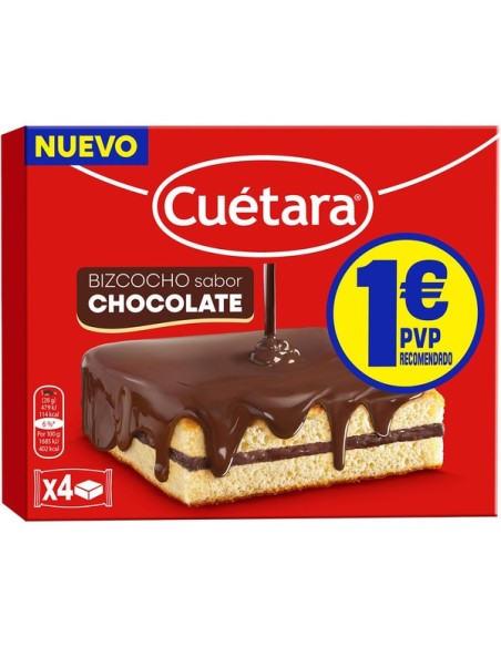 BIZCOCHO SABOR CHOCOLATE,CUETERA 112G