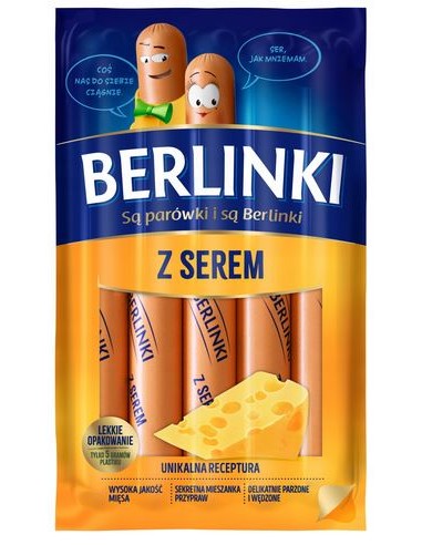 SALCHICHAS CON QUESO BERLINKI 250G