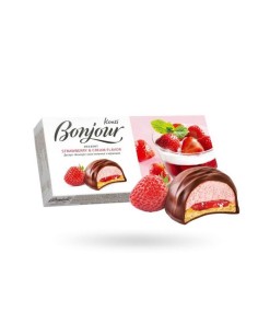 POSTRE SABOR FRESA Y NATA BONJOUR KONTI 232G