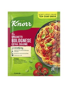 KNORR FIX COMPOSICIÓN PARA PREPARAR UN PLATO: SPAGHETTI BOLO