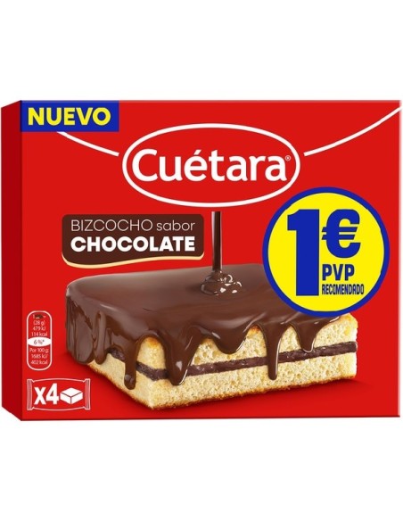 BIZCOCHO SABOR CHOCOLATE,CUETERA 112G