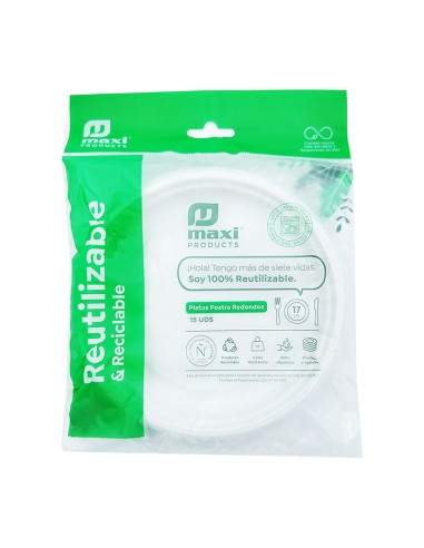 PLATO REUT.POSTRE 17CM 15UN