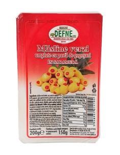 ACEITUNAS VERDES RELLENAS PIMIENTO,DEFNE 150G