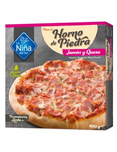 PIZZA AL HORNO JAMON Y QUESO,400G 2