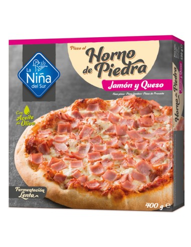 PIZZA AL HORNO JAMON Y QUESO,400G