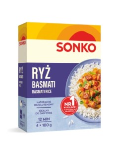 ARROZ BASMATI BLANCO DE GRANO LARGO, SONKO 4*100G