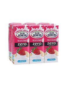 ZUMO DE FRUTAS Y LECHE SABOR FRESA Y PLÁTANO ZERO, DON SIMON