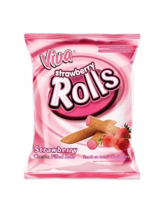 BARQUILLOS ROLLS DE FRESA, VIVA 100G